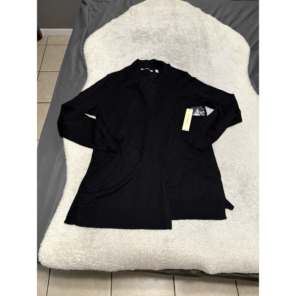 Cyrus Women's Open Front Cardigan Sweater Black Size XL NWT